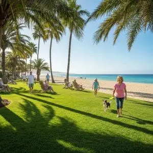 Leisure World Seal Beach community with active adults enjoying outdoor leisure activities
