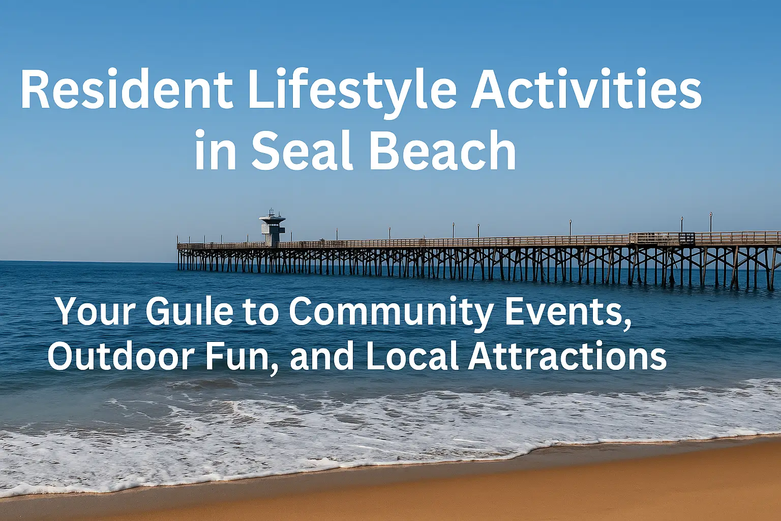 Resident lifestyle activities in Seal Beach, scenic ocean view with pier, guide to community events and outdoor fun.
