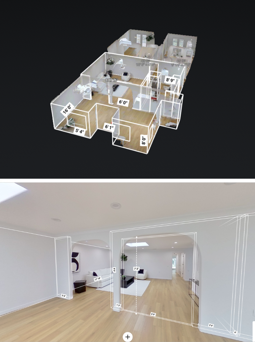 Interactive 3D digital tour showcasing property floor plan and interior layout.